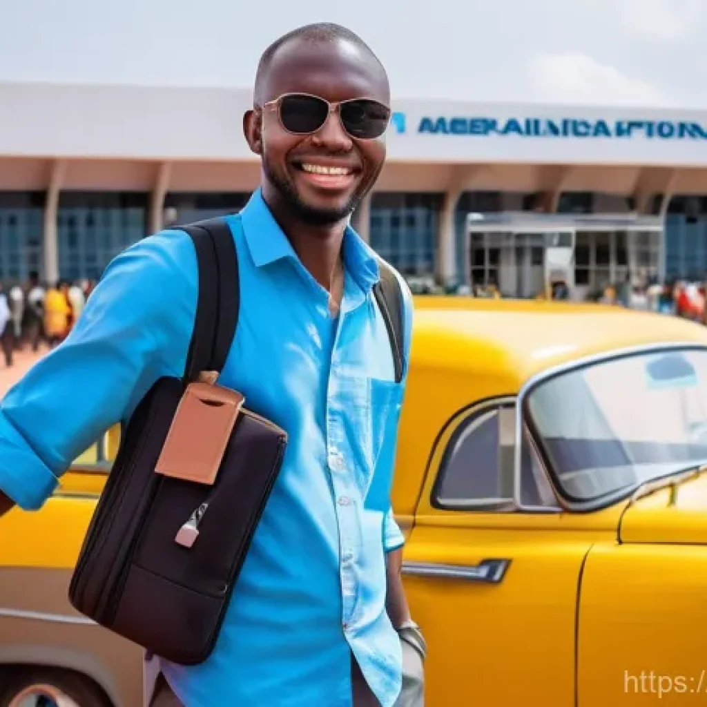 중앙아프리카 공화국 공항 정보 - **"A vibrant and welcoming scene at the modernized Bangui M'Poko International Airport in the Centra...