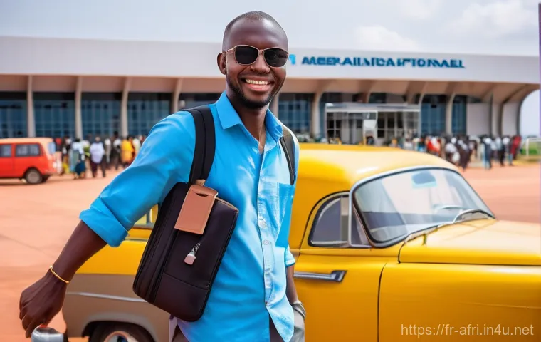 중앙아프리카 공화국 공항 정보 - **"A vibrant and welcoming scene at the modernized Bangui M'Poko International Airport in the Centra...